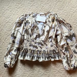 Ulla Johnson top. Style:Shira Blouse Fabric:Lemonbalm